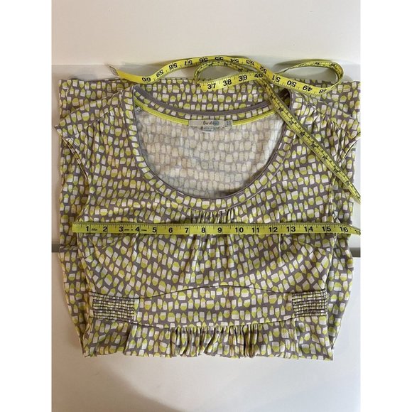 Boden Dress US Size 4P Gray & Lime Green Print Cap Sleeve Jersey Pockets EUC - Picture 12 of 14